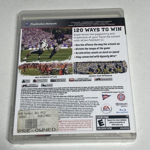 NCAA Football 11 PlayStation 3 PS3 Video Game Complete EA Sports Tested Manual - Picture 2 of 5